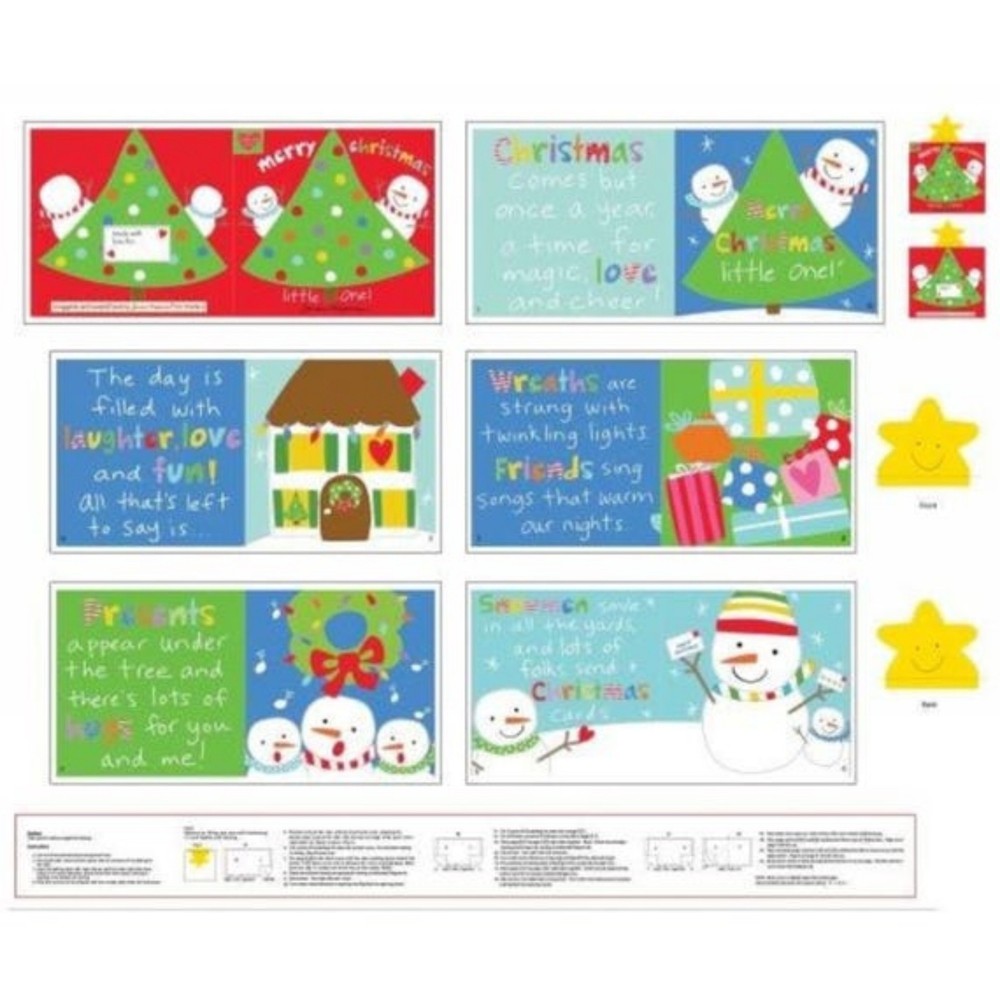 Huggable & Loveable Books Cotton Fabric Panel Merry Christmas Studio E