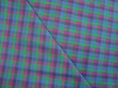 3.6 yds FABRIC Country Check Cotton Blue green Quilt Clothing 44″ x 130″ BTP