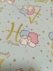 Little Twin Stars Kiki & Lala Fabric Sign 110x50cm/43.3×19.68″/1.2×0.54yd Ox