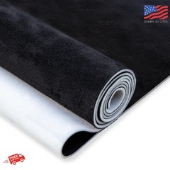 Hiksuky Suede Auto Headliner Fabric 98″ L × 60″ W with Foam Backing – Black Inte