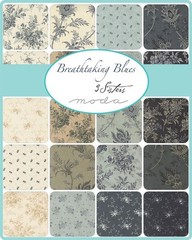 Moda BREATHTAKING BLUES Layer Cake 100% Cotton 10″ Precut Fabric Squares 42 pcs