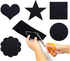 5PCS Black Self Adhesive Felt Sheets, Soft Velvet Sticky Back Felt for Jewelry B