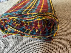 Vintage Chinese Homespun Cotton Fabric Primitive Plaid Handwoven 1 Yard （老土布）