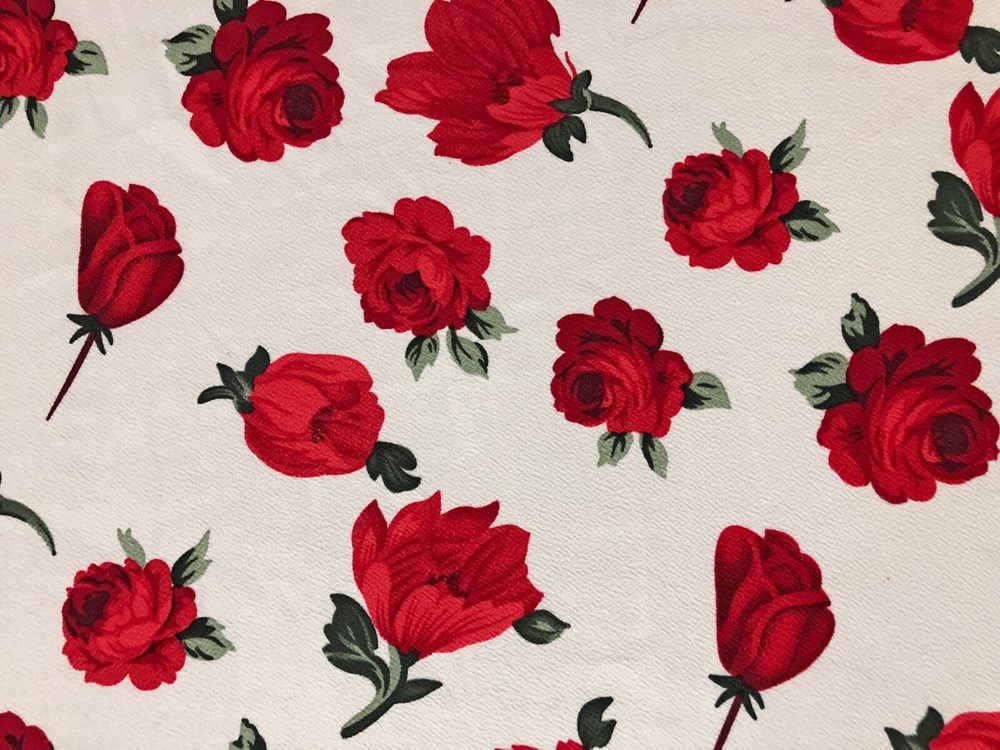 Liverpool Fabric-Ivory Red Roses-LVPR334-Sold by the Yard