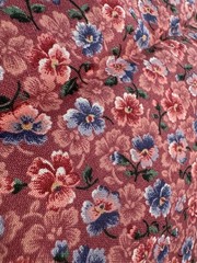 VIP Cotton Fabric Cranston PANSIES Dense FLORAL Pink Mauve Lavender 40″ x 44″