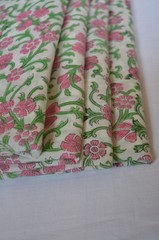7 Yard Hand Block Floral Print Fabric 100%Cotton NO TARRIF CHARGES 100%✅ZK_234