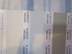 Blue Greige or Puddy Stripe Linen Fabric 3.58 yds, swatch available for purchase