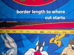 VINTAGE LOONEY TUNES BUGS BUNNY SYLVESTER TWEETY TAZ FABRIC 95″ CRANSTON USA