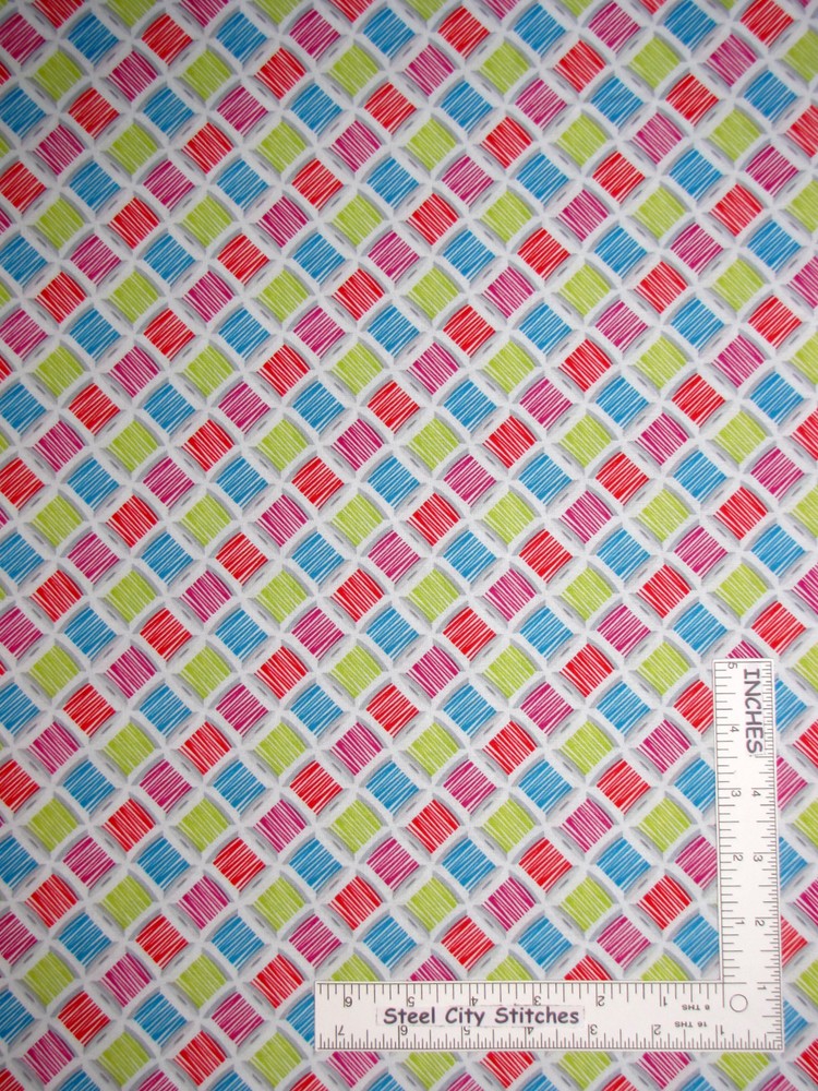 Sewing Thread Spools Multi Color Fabric By the Yard Cotton Studio E Sew Much Fun