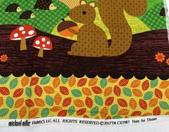 Michael Miller Fabric Forest Animals Fabric Nuts for Dinner Panel 19″ x 44″