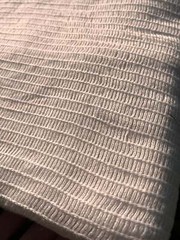 Mesh Cotton Soft Organic Fabric, White Check Pattern See- Through By 2 Meters