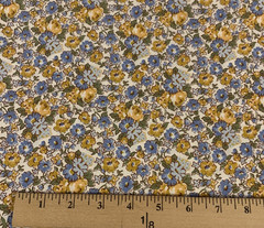 OOP Feedsack VC 1930 Floral Fabric By Windham Blue Golden Yellow Green White BTY