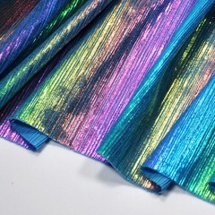Shining Iridescent Hologram Laser Fabric Knit Crepe 58inch Wide, Blue Set 1 PCS