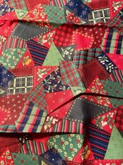 Christmas Patchwork Tossed Cheater Quilt Fabric VIP Cranston Cotton 2 Yards