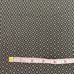 Cotton Fabric Gray Black White Yellow Square Pattern 3 3/8 Yards x 44 In