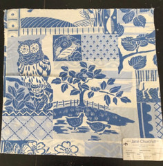 JANE CHURCHILL Brightwood in Blue 17 x 17 1/2″ Cotton Blend Fabric Sample