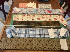 LOT Super Snuggle Flannel Fabric (Joanns) & 1 Brown Fleece Mostly 6.5”W Remnants