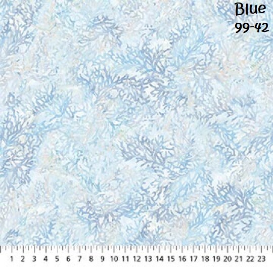 Swept Away Cotton Quilt Fabric by Northcott Seaside Stone 23399-42 Blue Coral