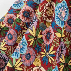 Hollyhock Vintage French Jacquard Upholstery Tapestry Fabric for Sewing Sofa BTY