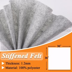 Grey Felt Fabric 36×36 Inch 1 Square Yard Stiff 1.2mm Thick Sewing DIY Craft