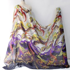 1 yard X 1.35 meter Positional Pattern Mulberry Chiffon Gauze Material For Dress