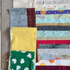Fabric Scrap Bundle 1 Lb 11 oz Mixed Lot #7 Various Sizes and Prints As Photoed