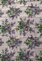 Botanical Floral Lilac Print Cotton Fabric Pillowcase Sheets Bedding 11.33Yd LOT