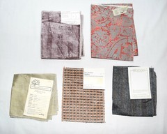 Vtg Lot of 5 Various Brands & Sizes Cotton Silk Rayon Upholstery Fabric Samples