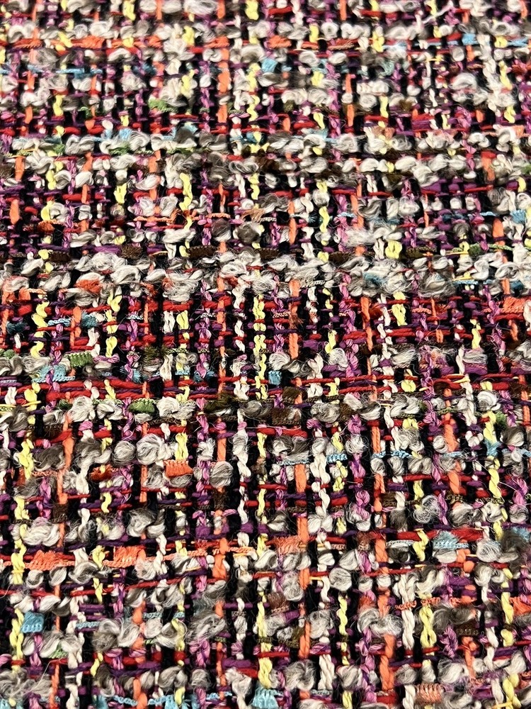 Clarke & Clarke Mingled Boucle Tweed Uph Fabric- Pierre / Berry 2.60 yd F1389/02