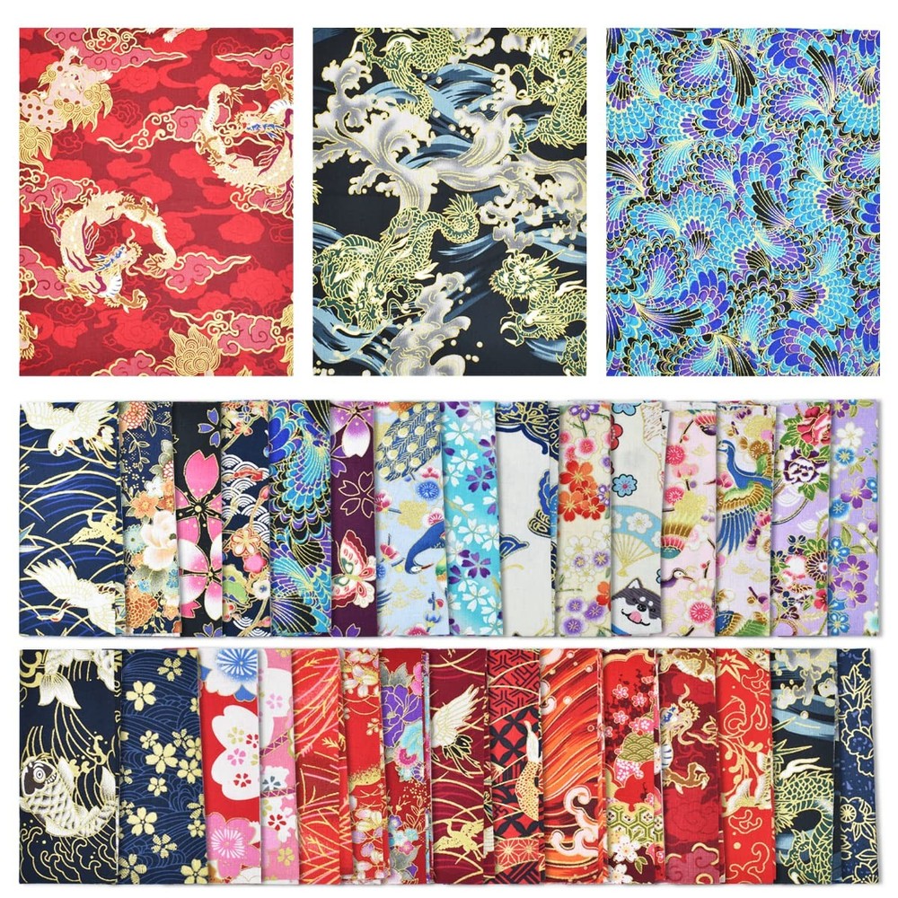 30Pcs 8 x 10 Inch Fat Quarters Cotton Fabric Bundle Squares Patchwork,