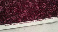 Fabric Benartex “Leaves” Mauve Burgundy Leaves on Dark Scarlet 1 Yard @ $8.95