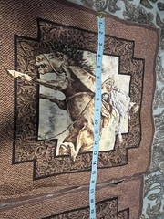 Rawhide western cowboys rodeo pillow panel fabric 2 Pieces