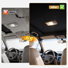 Black Suede Headliner Fabric 120″L×60″W Foam Backing Car Roof Liner Trim |