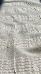 Ivory Unbleached Neutral Organic Cotton Fabric By 2 Meters, Wide Width W/Stripes
