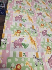 Safari Animals Baby Patch Animals White 100% Cotton Fabric Baby Kids Decor