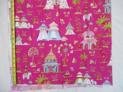 1 YD OOP~Cotton Haute Girls Toile Free Spirit Westminster Fibers Hot Pink+Multi