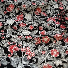 Holiday Flourish Japan Kaufman Christmas Floral Cotton Quilting Fabric Metallic