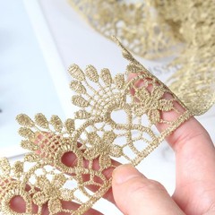 2.1 Inch 5 Yards Lace Edge Trim Gold for Sewing Fabric DIY Craft Clothes Curt…