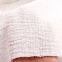 5 Yards White Wrinkle Gauze Cotton Material Sewing Fabric Table Runner Cloth