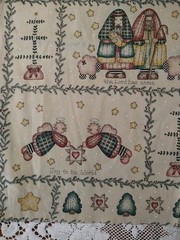 REMNANT Peace Creek Collection Quilt Fabric Primitive Angels Nativity 12″x23″