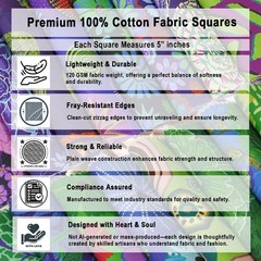 40 PCS 5×5 Inch Quilting Fabric Bundles Precut DIY Cotton Squares Patchwork