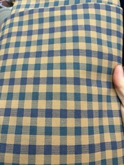 Heavyweight Vintage Plaid Cotton Fabric Japanese Style 2M x 55” Blue