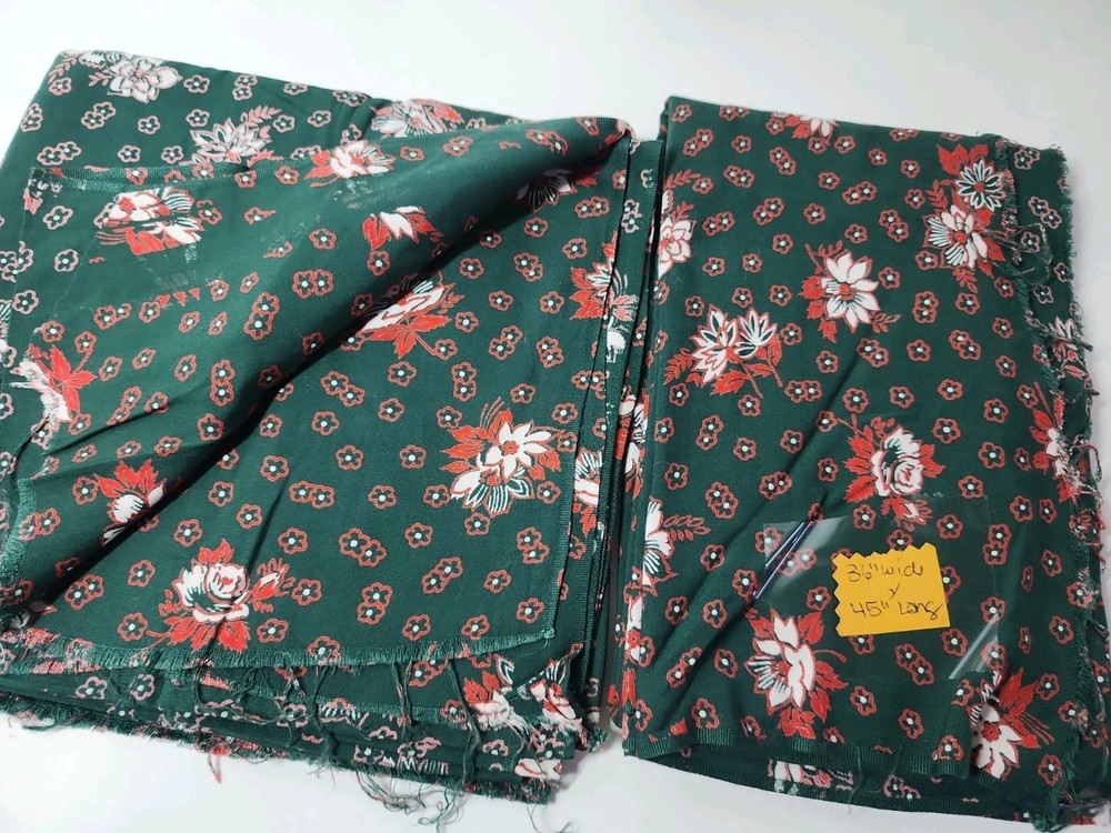 2x Floral Print Batik? Fabric Cotton Rayon Quilt Sewing Craft 36″ X 3yds Total