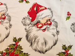 VIntage 50s Christmas Border Print Santa Claus 8 yards 34 W Extremely Rare MCM