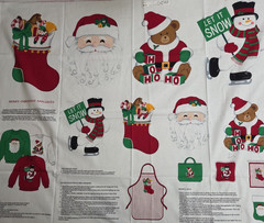 Christmas Fabric Cut & Sew #14 Projects Santa Pillows Stocking Vintage Hallmark