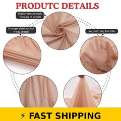 VoizVony 4-Way Stretch Mesh Nylon Spandex Fabric 60″ x 1 Yard – Nude