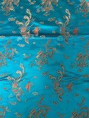 TURQUOISE Chinese Dragon Brocade Jacquard Fabric