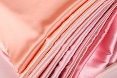 Peach Satin Charmeuse Fabric by the Yard, Silky Charmeuse for Bridal Fashion
