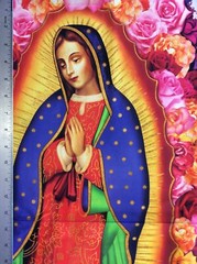 RK216 Our Lady of Guadalupe Psychedelic Virgin Mary Cotton Quilt Fabric Panel
