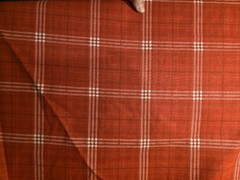 Cotton Plain Weave Fabric. Red Plaid. Cotton Canvas. 1.8 Yards